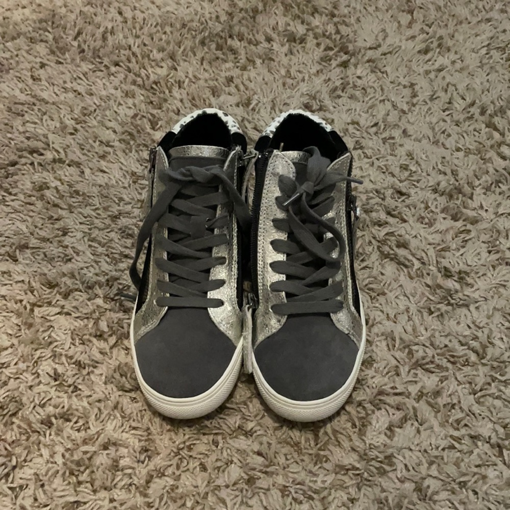 Blondo high top low wedge sneaker